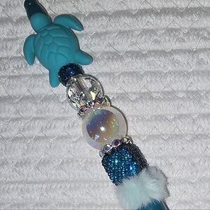 Turquoise Turtle Beaded Glam Pen